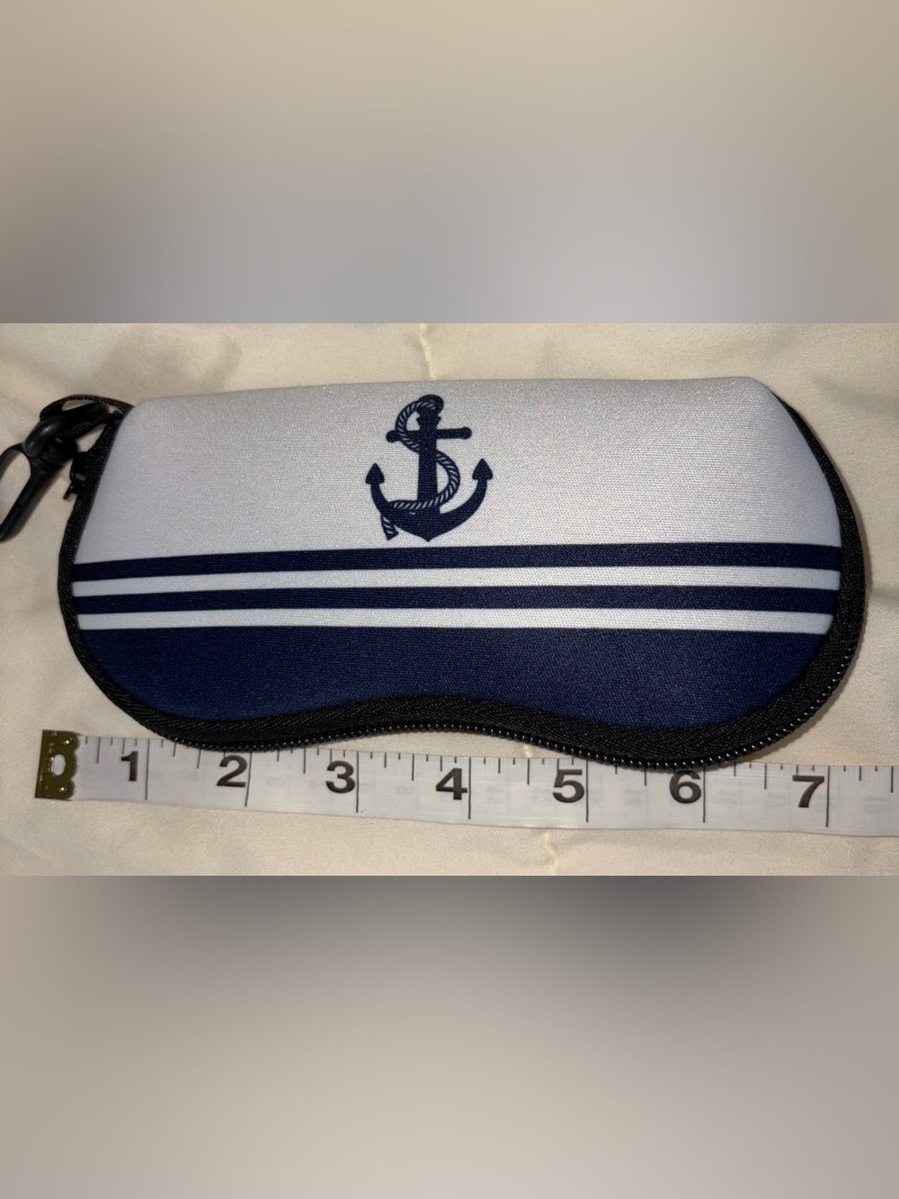 Men's Nautical Anchor Sunglasses Case - Navy and White